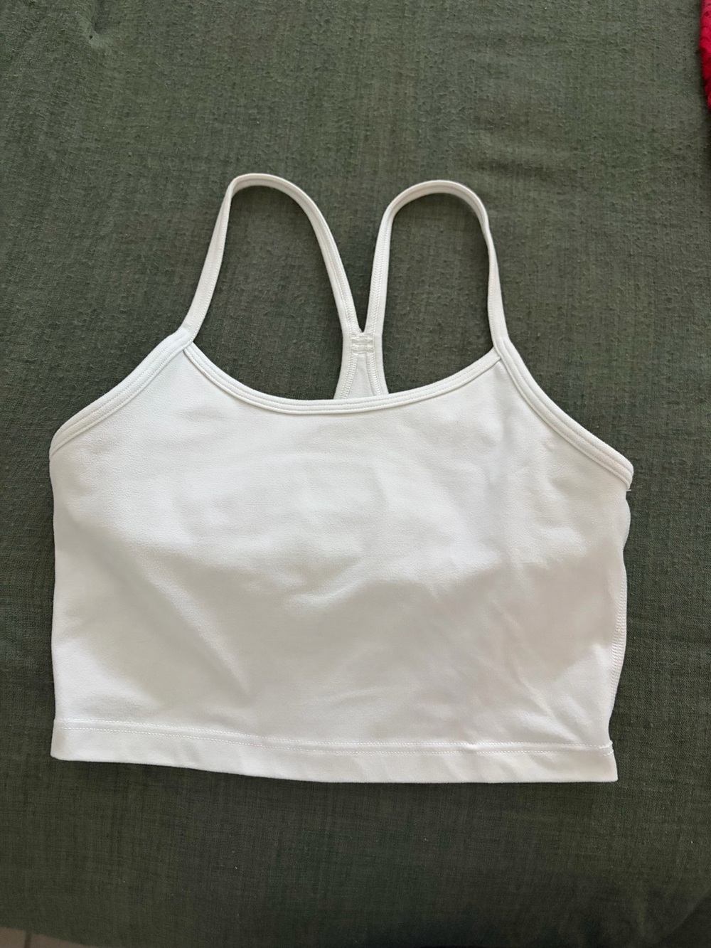 Women's White Seamless Racerback Crop Top